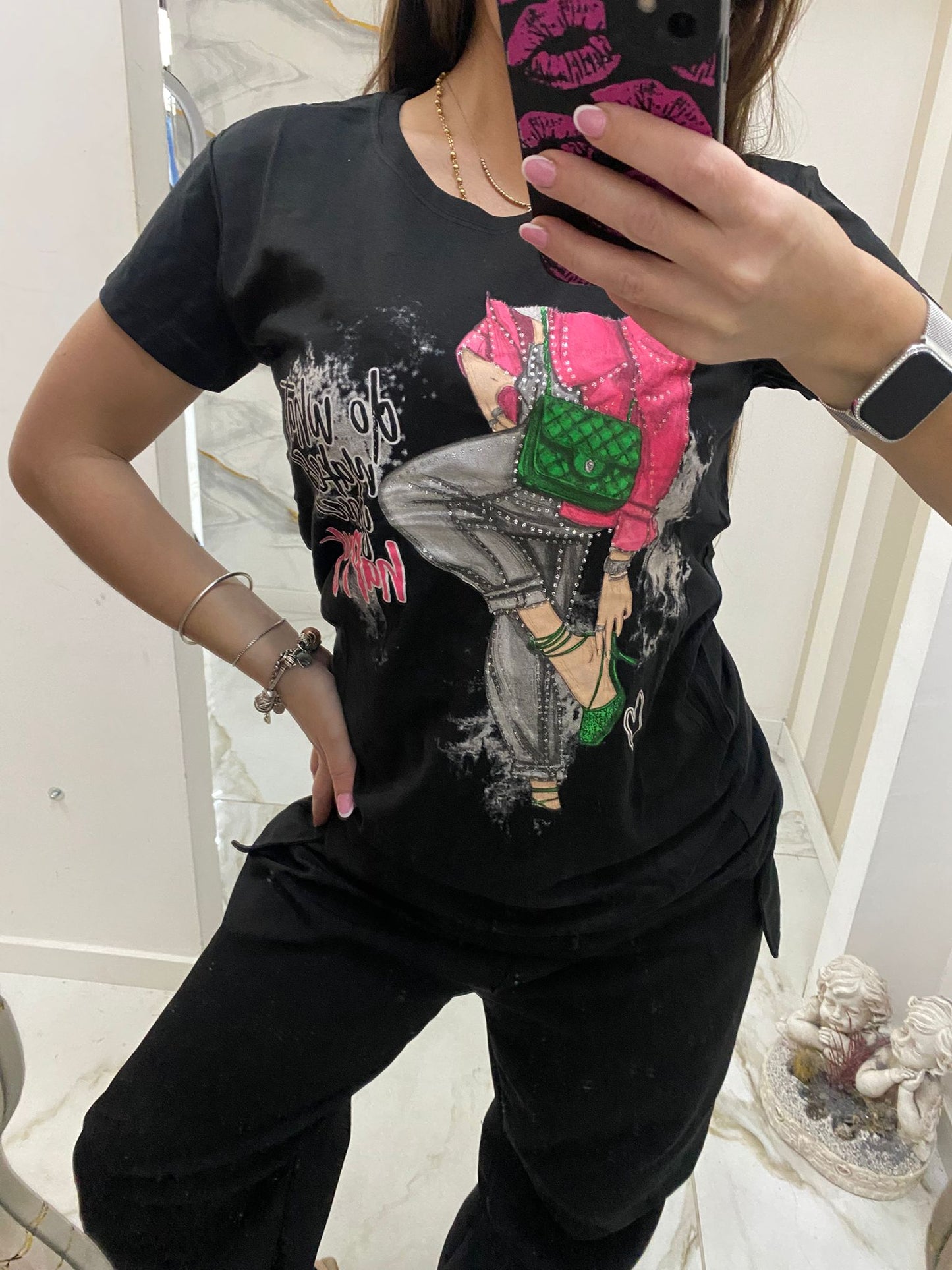 T-shirt borsa verde