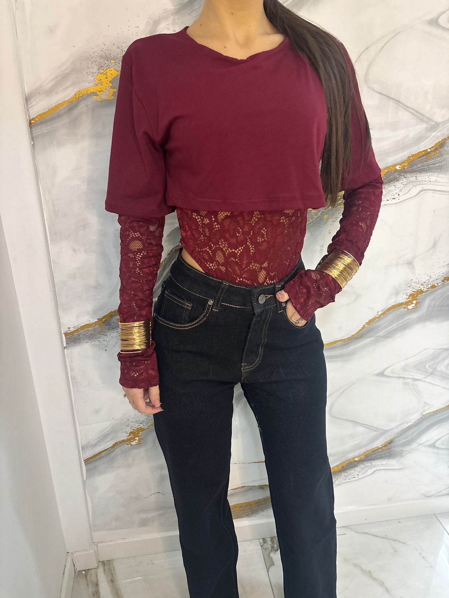 Body merletto sgambato