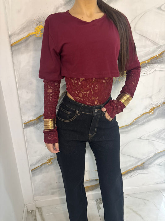 Body merletto sgambato